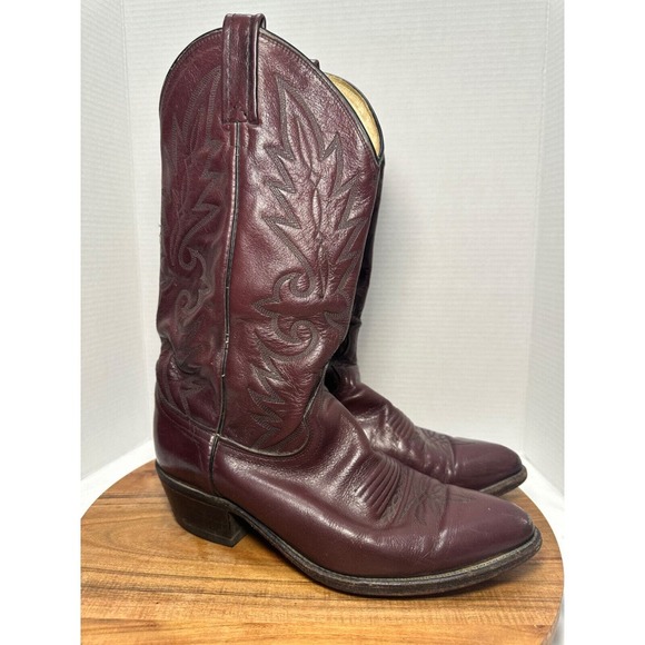 Dan Post Other - DAN POST Men's Leather Cowboy Boots Size 9D Burgundy Brown Western Style 112R
